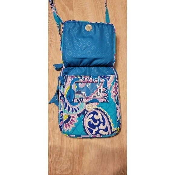 Vera Bradley Lighten Up Blue Paisley Small Crossbody Purse Bag - Picture 3 of 8